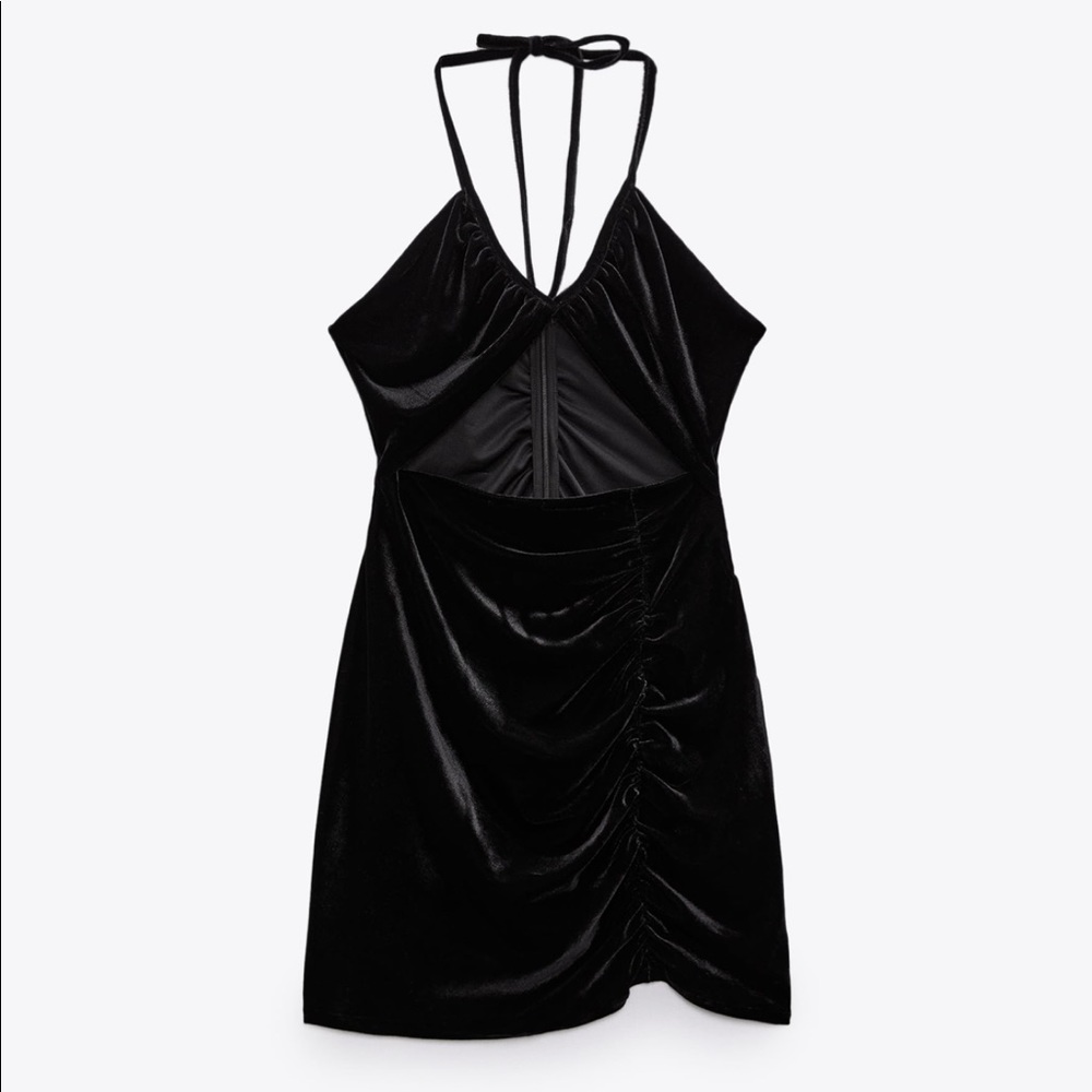 Velvet cutout mini dress